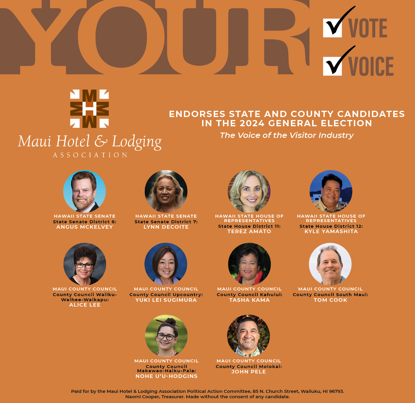 Vote for MHLA Endorsed Candidates in the General Election